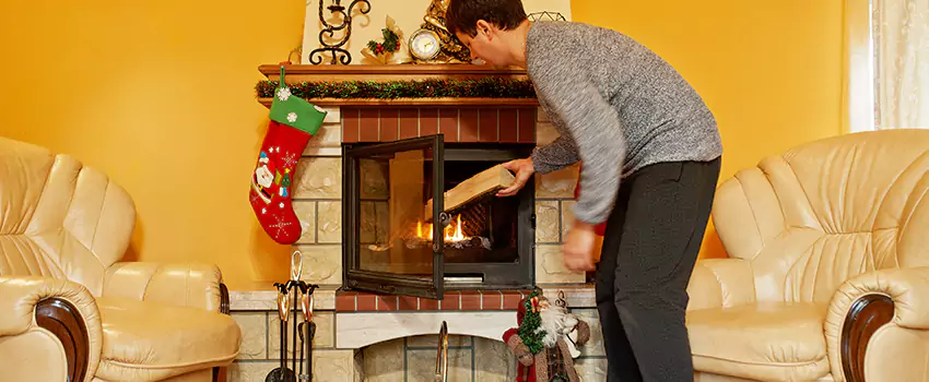 Rusted Metal Fireplace Restoration in Fullerton, California